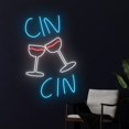 thumbnail image 2 of Handmadetneonsign Cin Cin Neon Light, Cheers Neon Sign, Wine Drink Led Light, Cocktail Bar Pub Sign, 2 of 5