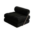 thumbnail image 2 of Sofá Cama Individual, Sofá De Ocio, Respaldo Reclinable Moderno Portátil Para Dormitorio, Negro, 2 of 9