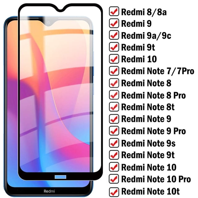 Protector de pantalla de vidrio templado 99D para Xiaomi Redmi 9, 9A, 9C, 8, 8A, 10, Note 10, 9, 8, 7 Pro, 8t, 9t, 10 t, 9s