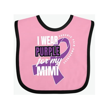 

Inktastic Chronic Pain I Wear Purple For My Mimi Gift Baby Boy or Baby Girl Bib