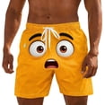 thumbnail image 3 of ibiyuan Funny Expression Graphic Mens Swim Trunks Elastic Waist Bathing Suit Quickdry Drawstring Waist Beach Surf Swimwear Bathing Shorts, 3 of 5