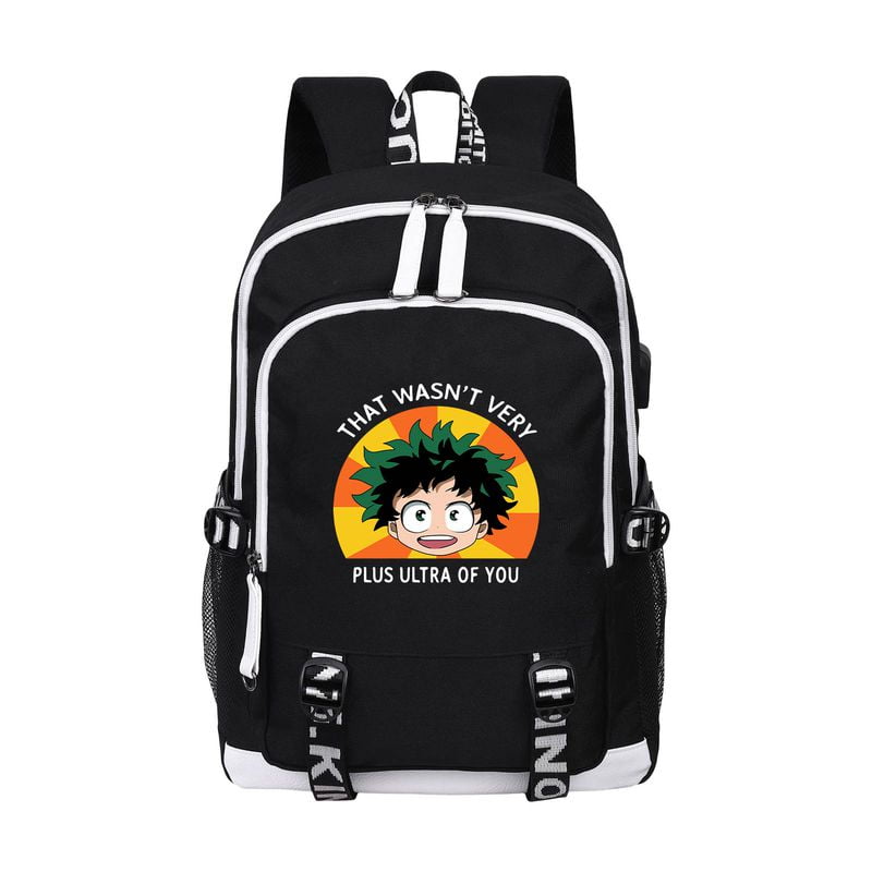 XYZLEO Water Shadow Anime My Hero Academia Cosplay Backpack Daypack Bookbag Laptop School Bag with USB Charging Port