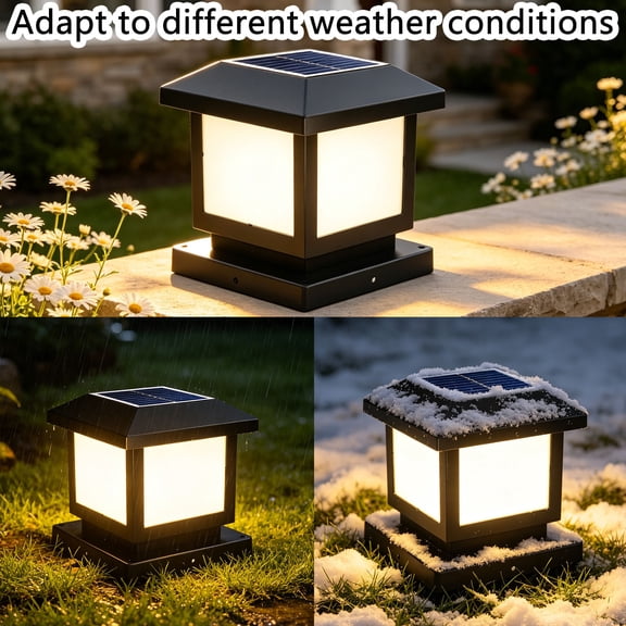IAJFHAFS Solar Fence Post Light Outdoor Waterproof Garden Gate Wall Courtyard Cottage Decorative Lamp