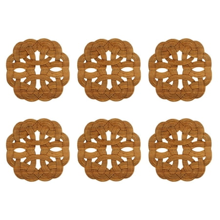 

ruhuadgb Table Mat Exquisite 6Pcs Creative Lotus Root Cup Pad Heat Insulation Convenient for Home