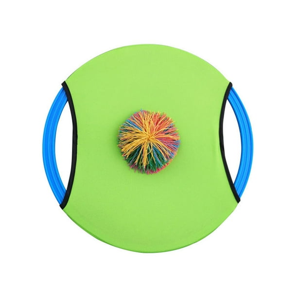 Miangastore Flying Disc Trampoline Paddle and Ball Set Ball Bounce Game Toss and Catch Bat with Ball Outdoor Sports for Adults Kids (1 Paddle and 1 Ball, Random Color)