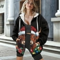 thumbnail image 3 of Renewold Xmas Highland Cow Black Womens Hoodies Sweater Hooded Tops Oversized Sweatshirts Long Sleeve Drop Shoulder Jackets Pullover Tops Sweatshirts Fashion Streetwear Outfits for Athletic, M, 3 of 7