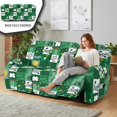 thumbnail image 3 of COEQINE Recliner Cover 8 Pieces Fitted Recliner Chair Cover Soft 3 Seater Reclining Sofa Slipcover with Storage Pocket and Elatic Straps for Dogs, Cats, Kids, St Patricks Day Patchwork, 3 of 8