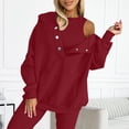 thumbnail image 2 of Womens 2 Piece Sweatsuit Set Oversized Hoodie Tank Top Matching Lounge Outfit Pullover Casual Fall 2025 Red, 2 of 7