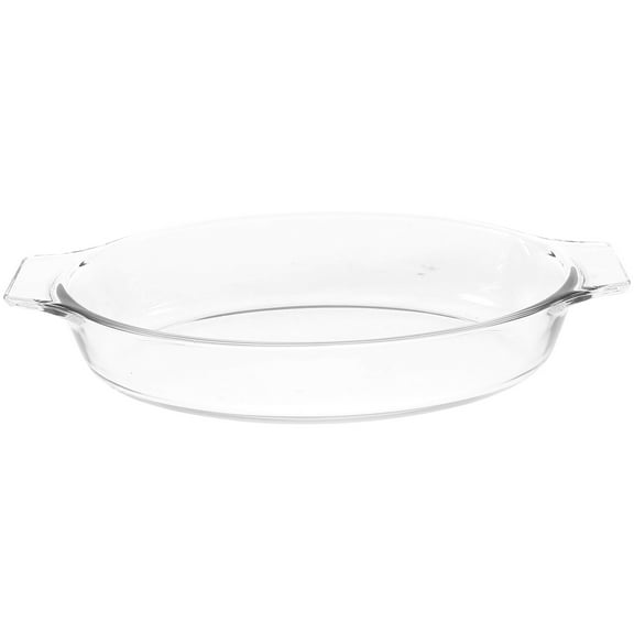Glass Deep Pie Plate with Handles for Baking and Roasting