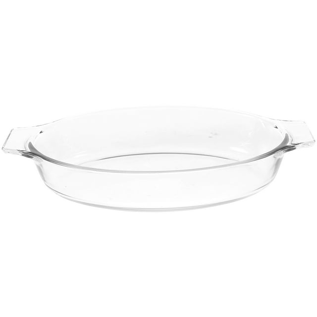 Plat à Tarte Transparent Plat de Cuisson en Verre Plaque de Cuisson Rôtissoire à Fromage avec Double Poignée