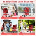 thumbnail image 5 of Dkelincs 4 Wheels Pet Stroller Folding Cat Dog Stroller Travel Carrier with Cup Holder & Storage Basket, Red, 5 of 7