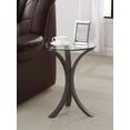 thumbnail image 2 of Edgar Round Glass Top Accent Side Table Cappuccino, 2 of 5