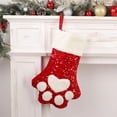 thumbnail image 3 of Dalrosia Sequin Christmas Pet Stockings Cat Dog Paw Pattern Fireplace Hanging Stockings for Christmas Fireplace Tree Decor, 3 of 5