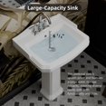 thumbnail image 3 of Los Flexi 23"W x 19"D Rectangular White Pedestal Sink with Overflow and 3 Holes for 4-Inch Faucets, Easy Install, 3 of 14
