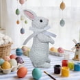 thumbnail image 6 of Resin Easter Bunny with Rattan Effect, Blue Rabbit Figurine with Bow Detail, Woven Look Bunny for Home Decor Display, 6 of 6
