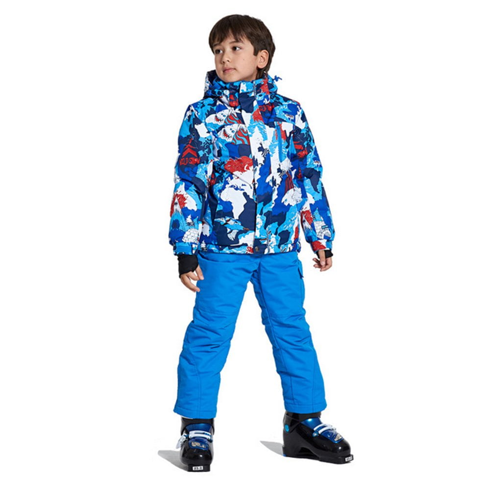 Children Ski Suit Winter Waterproof Thicken Warm Snow Sets Jacket ...