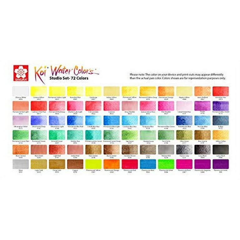 Koi Watercolor Metallic/Flourescent Set of 12 Colors