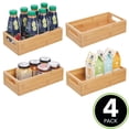 mDesign Bamboo Pantry Organizer Container Bin with Handles, 4 Pack ...