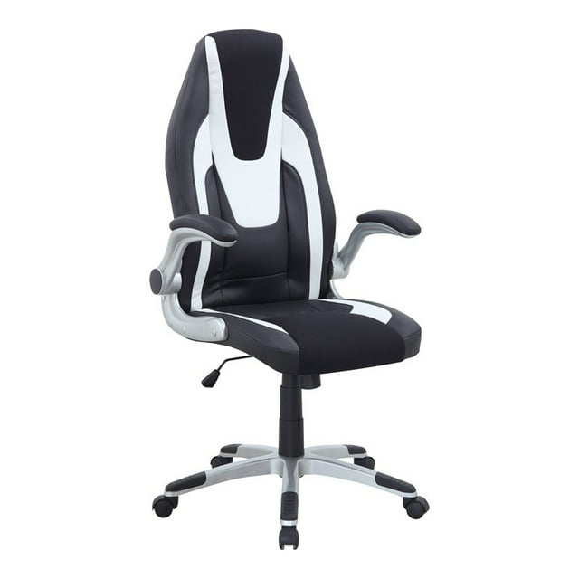 Chintaly Imports Chaise d'Ordinateur Réglable Ergonomique en Acier / Pu de 50,8 Po en Noir