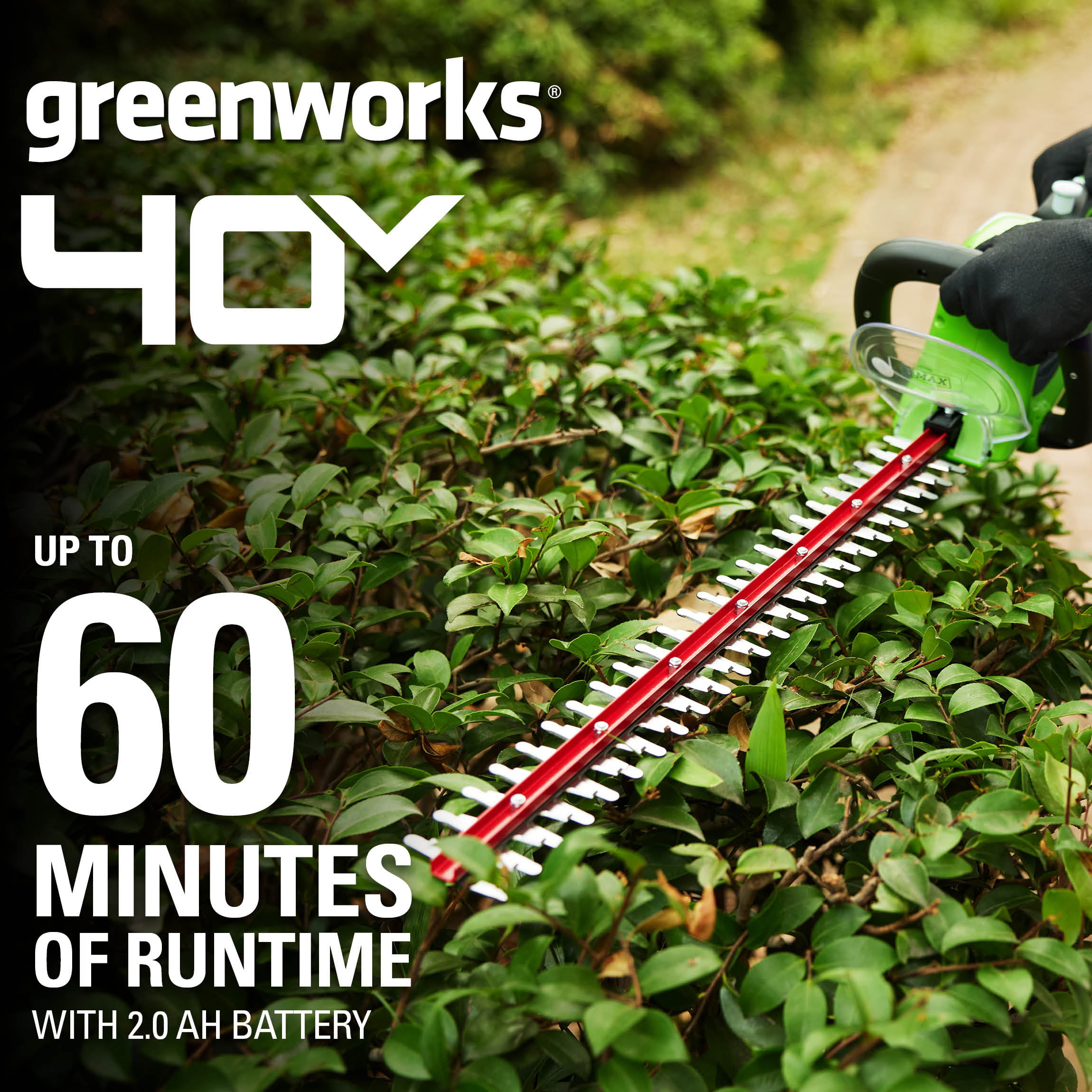Greenworks G-Max 40V 24-Inch Cordless Rotating Hedge Trimmer (22262)
