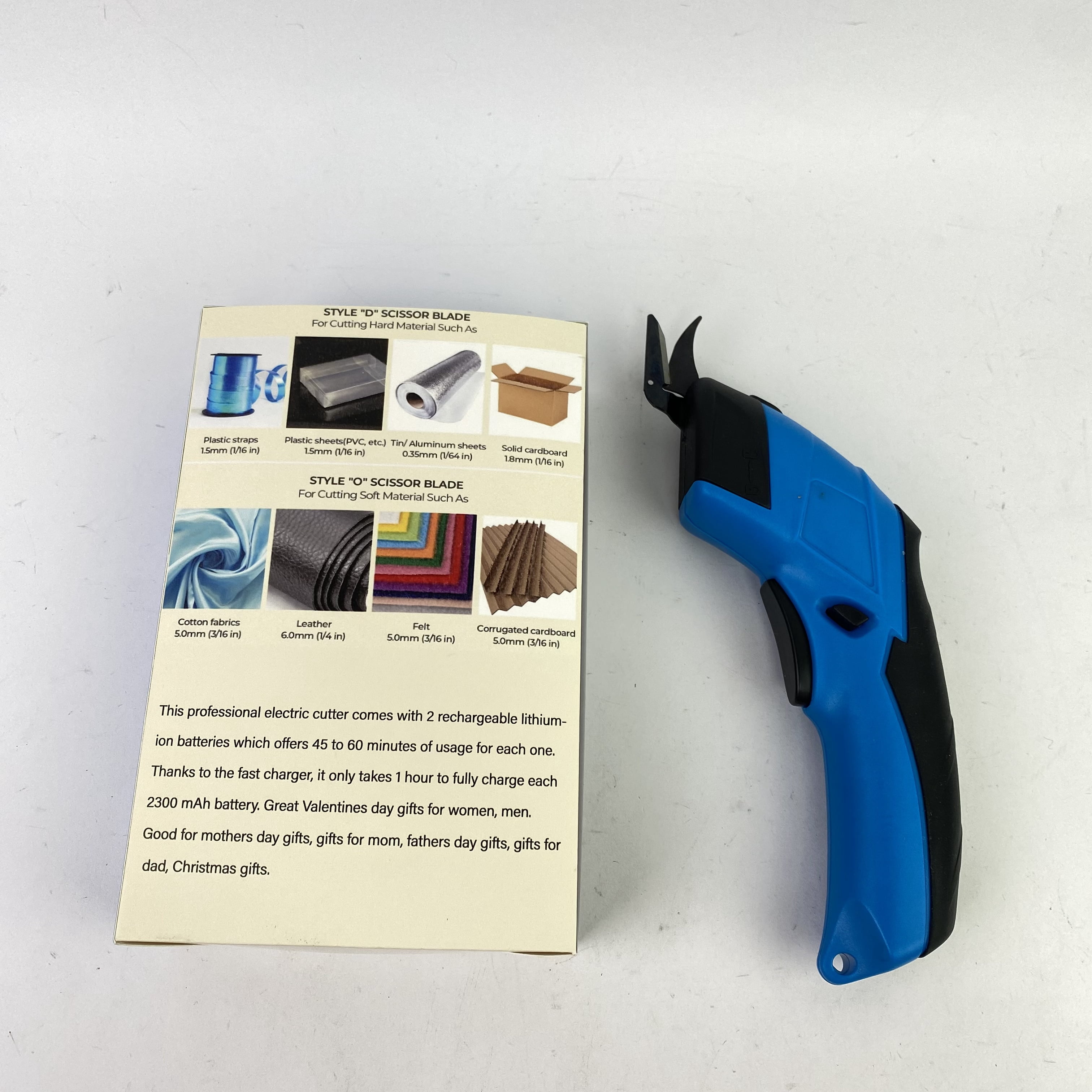 DEEPSNAP Cordless Electric Scissors, Cardboard Cutter, Rechargeable Powerful Scissor Cutting Tool for Cardboard, Fabric, Leather, Carpet, Plastic