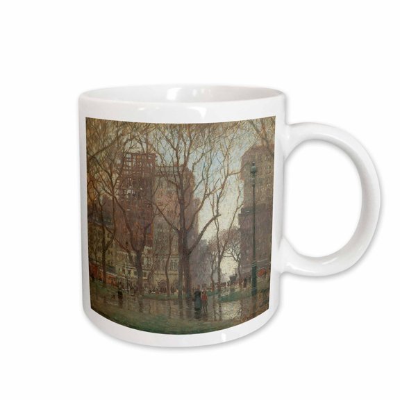 3drose, Rainy Day, Madison Square New York by Paul Cornoyer, 15oz Mug