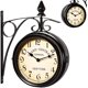 thumbnail image 2 of Reloj de pared de la estación de tren de dos lados, reloj de diseño vintage negro, 11 kaili Sencillez, 2 of 2