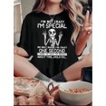 thumbnail image 1 of Women's Fun Skull Print T-Shirt - Casual Crew Neck, Short Sleeve, Stretchy Polyester Blend, Machine Washable - Perfect for Summer & Everyday Fashion, 1 of 6