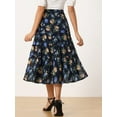 thumbnail image 4 of DARING DIVA Women's Chiffon Tiered A-Line Maxi Skirt M Navy, 4 of 6