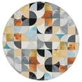 thumbnail image 2 of SAFAVIEH Barbados Sylvester Geometric Indoor/Outdoor Area Rug, Ivory Black/Blue Rust, 6'6" x 6'6" Square, 2 of 3