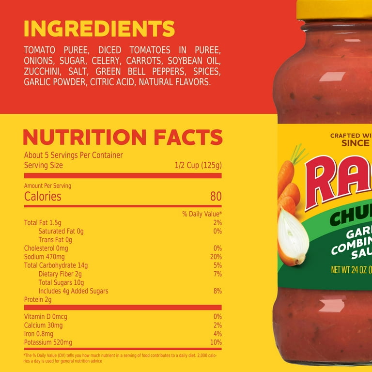 【Ragu】 Ragu Chunky Garden Combination Pasta Sauce - 24 Oz - haggen