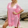 thumbnail image 4 of Ohufall Plus Size Swimsuit Cover Up for Women Summer Crochet Bathing Suit Cover Up Swimwear Beach Coverups, 4 of 4