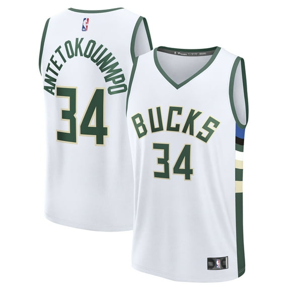Men's Fanatics Giannis Antetokounmpo White Milwaukee Bucks Fast Break Replica Player Jersey - Association Edition