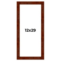12x29 Walnut Brown Veneer Real Wood Picture Frame Width 1.75 inches | Interior Frame Depth 0.5