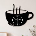 thumbnail image 1 of Reloj de pared colgante con forma de taza de café, adorno de pared, elegante, silencioso, reloj decorativo para restaurante, sala de estar, cafetería., 1 of 8