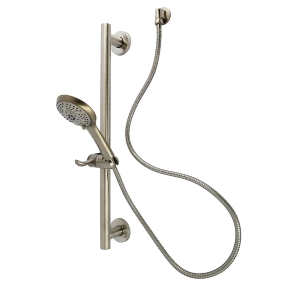 Kingston Brass KAK1548E Made to Match Shower System with Slide/Grab Bar and Hand Shower in Brushed Nickel
