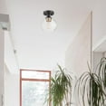 thumbnail image 3 of Harrow 1-Light Matte Black Semi-Flush Mount Ceiling Light with Gold Accent Socket and Clear Glass Shade, 3 of 8