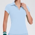 thumbnail image 2 of Wensltd Women Casual Tops Short Sleeve Soft Lightweight Comfortable Tops Solid Color Lapel Shirts, 2 of 5