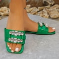 thumbnail image 5 of Women Flat Slippers Summer Trendy Color-Block Casual Odor-Resistant Flip Flops Beach Vacation Sandals Green, 5 of 9