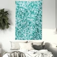 thumbnail image 3 of Teal Tapestry, Triangle Mosaic with Polygon Shapes with Artistic Shadows Effect Illustration Print, Wall Hanging for Bedroom Living Room Dorm Decor, 60W X 80L Inches, Teal Green, by Ambesonne, 3 of 5