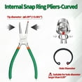 thumbnail image 2 of SPEEDWOX Snap Ring Pliers 5-Inch Internal Circlip Pliers Precision Cir-clip Retainer Ring Pliers Curved Jaw for Ring Remover Retaining, 2 of 7
