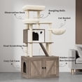 thumbnail image 4 of 59" Cat Tree with Hidden Litter Box Enclosure, 2-In-1 Modern Cat Tower Condo with Hammock Sisal Scratching Posts Plush Perch, 4 of 8