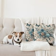 thumbnail image 4 of Ambesonne Floral Eucalyptus Throw Pillow Cover 2 Pack, Joyful Spring, 20", Blush and Sea Blue, 4 of 7