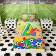 thumbnail image 4 of Erosebridal Letter A Orange Gradient Soccer Ball Print Twin Sheet Sets, Sports Monogram Bedding for Kids Boys and Girls, 1 Flat Sheet, 1 Fitted Sheet and 1 Pillowcase, 4 of 6