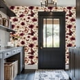 thumbnail image 6 of Peel and Stick Wallpaper Burgundy Beige Floral Butterflies Vintage Watercolor Wall Mural 17.7in x 9.8ft Self Adhesive Removable Wall Paper Renter Friendly Wallpaper for Nursery Bedroom Cabinets, 6 of 8