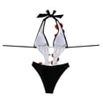 thumbnail image 4 of Traje de baño de 2 piezas para mujer, trajes de baño para mujer, bikini de dos piezas con espalda descubierta y vendaje, conjunto de ropa de playa para mujer, 4 of 4