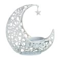 thumbnail image 2 of Candelabro de metal con adorno de Eid Mubarak, luna y estrella, candelabros decorativos para velas de té, Ramadán, para repisa de chimenea de hotel, Año Nuevo Blanco, 2 of 9