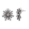 thumbnail image 2 of Jewelry Fiesta Starburst Faux Diamond Stud Minimal Earrings Black Rhodium Women, 2 of 2