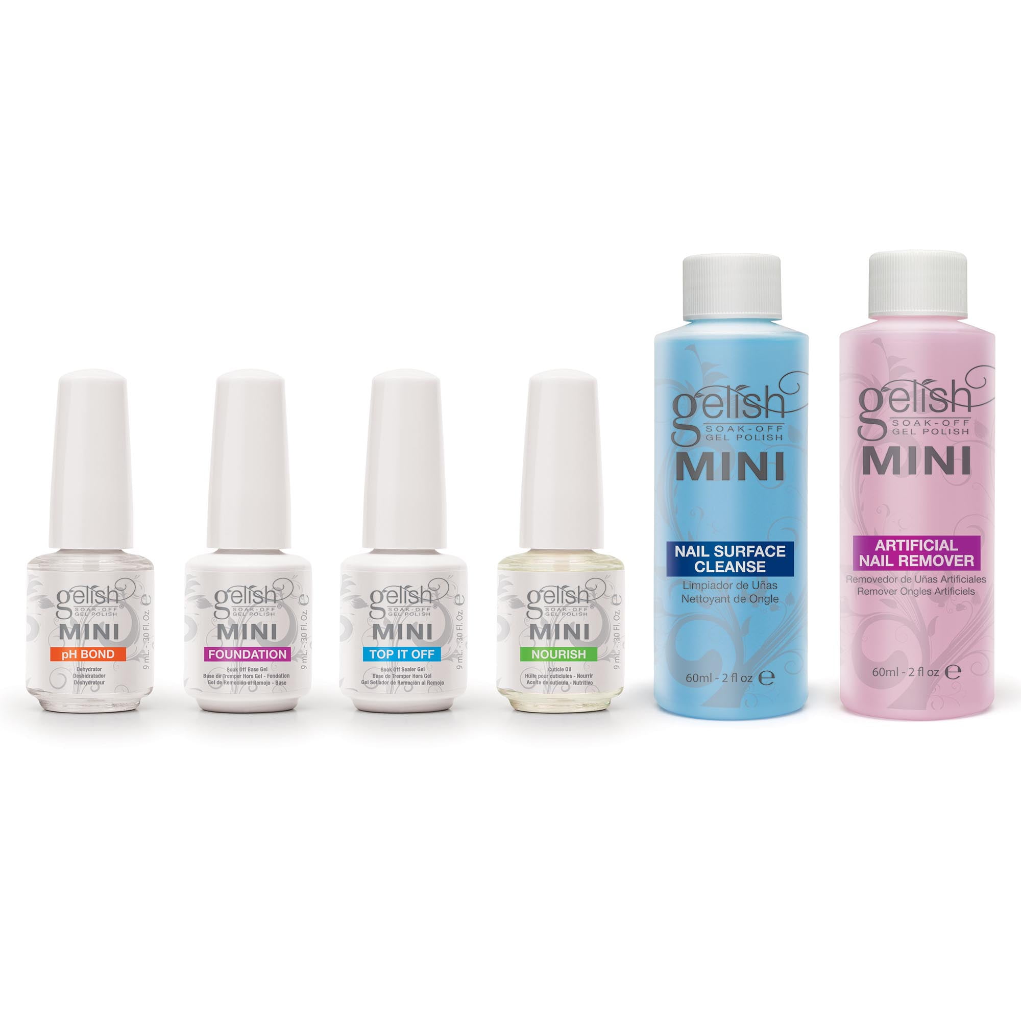 Gelish MINI Complete Basix Gel Nail Polish Prep Essentials Starter Kit Package Gelish MINI Complete Basix Gel Nail Polish Prep Essentials Starter Kit Package