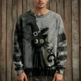 thumbnail image 2 of Kopltyrfg Halloween Sweater Men Patchwork Vintage Stitched Print Sweatshirt Spooky Pumpkin Face Cozy Pullover Winter Holiday Costumes Dark Gray L, 2 of 6
